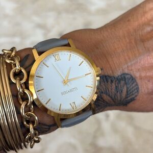 Berg & Betts Large Dial Wristwatch Leather Strap Unisex NWOT